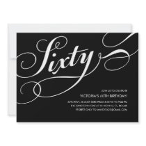 Black and White 60th Birthday Invitations