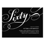 Black and White 60th Birthday Invitations