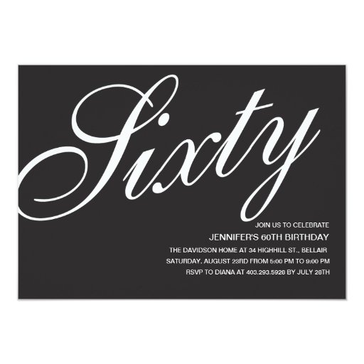 Black and White 60th Birthday Invitations Zazzle