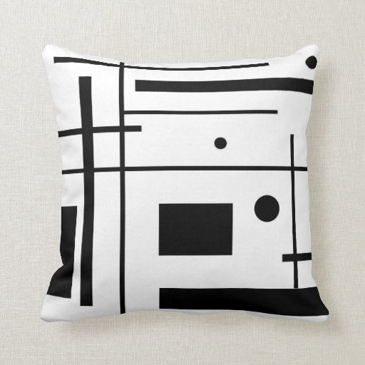 Black and White Abstract Art Throw Pillow Zazzle