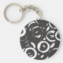 Black and white abstract bolts key chain