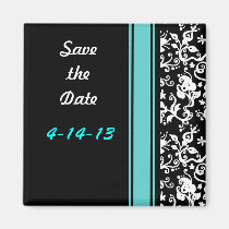 Black and White Abstract Floral Pattern magnets