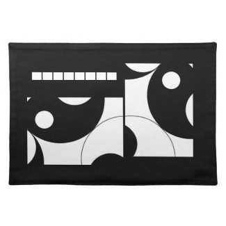 Black and White Abstract Place Mat placemat