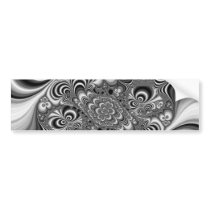 Black and White Abstract With Circles Bumper Sticker