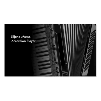 Black and White Accordion Music Business Cards