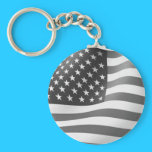 black and white american flag keychains