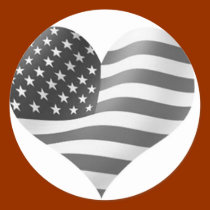 black and white American Flag stickers