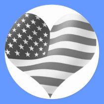 black and white American Flag stickers by artworkbydarlene black and white American Flag stickers