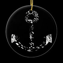 Black and white Anchor Fine Art ornaments