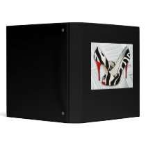 Black and White and Red All Over 3 Ring Binders