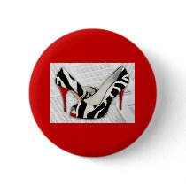Black and White and Red All Over Pinback Button