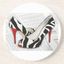 Black and White and Red All Over Coasters