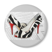 Black and White and Red All Over Fridge Magnets