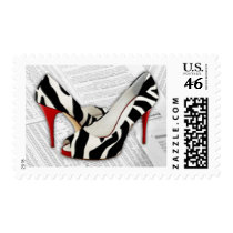 Black and White and Red All Over postage