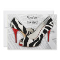 Black and White and Red All Over Pumps Invite invitation