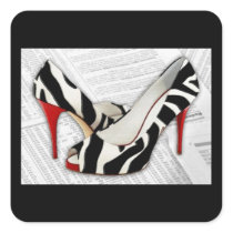 Black and White and Red All Over Sticker