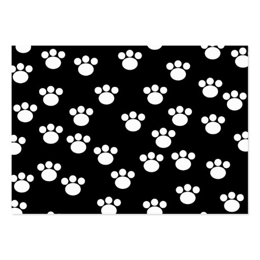 Black and White Animal Paw Print Pattern. Business Card Templates