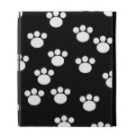 Black and White Animal Paw Print Pattern. iPad Folio Cover