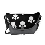 Black and White Animal Paw Print Pattern. Commuter Bag