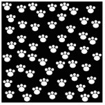 Black and White Animal Paw Print Pattern. Photo Sculpture