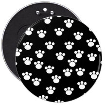 Black and White Animal Paw Print Pattern. Pins