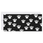 Black and White Animal Paw Print Pattern. Custom Rack Cards