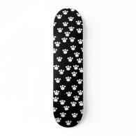 Black and White Animal Paw Print Pattern. Skate Board Decks