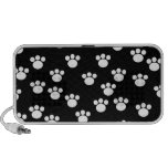 Black and White Animal Paw Print Pattern. Speaker System