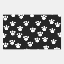 Black and White Animal Paw Print Pattern. Sticker