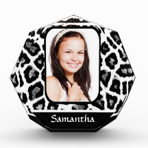 Black and white animal print award