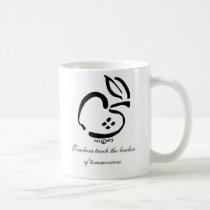 Black and white apple, Teachers teach the leade... mugs by bucyjason Black and white apple, Teachers teach the leade... mugs