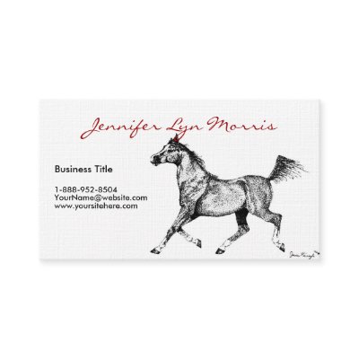 Black and White Arabian Horse Business Card Templates by PaintingPony