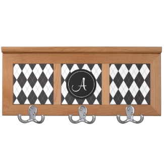 Black and White Argyle Monogram