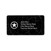 Black and White Army Star Address Label