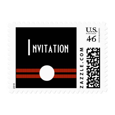 Black and White Art Deco Postage Stamp