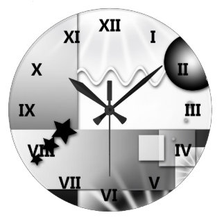 Black and White Art Deco Style Wall Clock