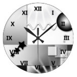 Black and White Art Deco Style Wall Clock