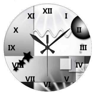 Black and White Art Deco Style Wall Clock