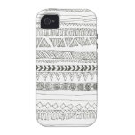 Black and White Aztec Tribal Print iPhone 4 Case