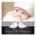 Black and White Baby Photo Birth Announcement