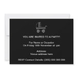 Black and White Baby Stroller. Personalized Announcements