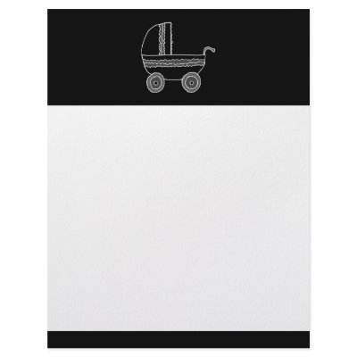 Black and White Baby Stroller. Custom Letterhead by Graphics_By_Metarla