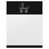 Black and White Baby Stroller. Custom Letterhead