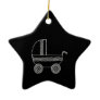 Black and White Baby Stroller. Christmas Ornaments