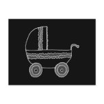 Black and White Baby Stroller. Post Cards