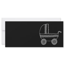 Black and White Baby Stroller. Customized Rack Card