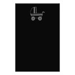 Black and White Baby Stroller. Personalized Stationery