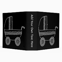 Black and White Baby Stroller. Vinyl Binders