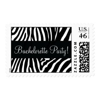 Black and White Bachelorette Party Zebra Postage stamp
