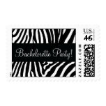 Black and White Bachelorette Party Zebra Postage
